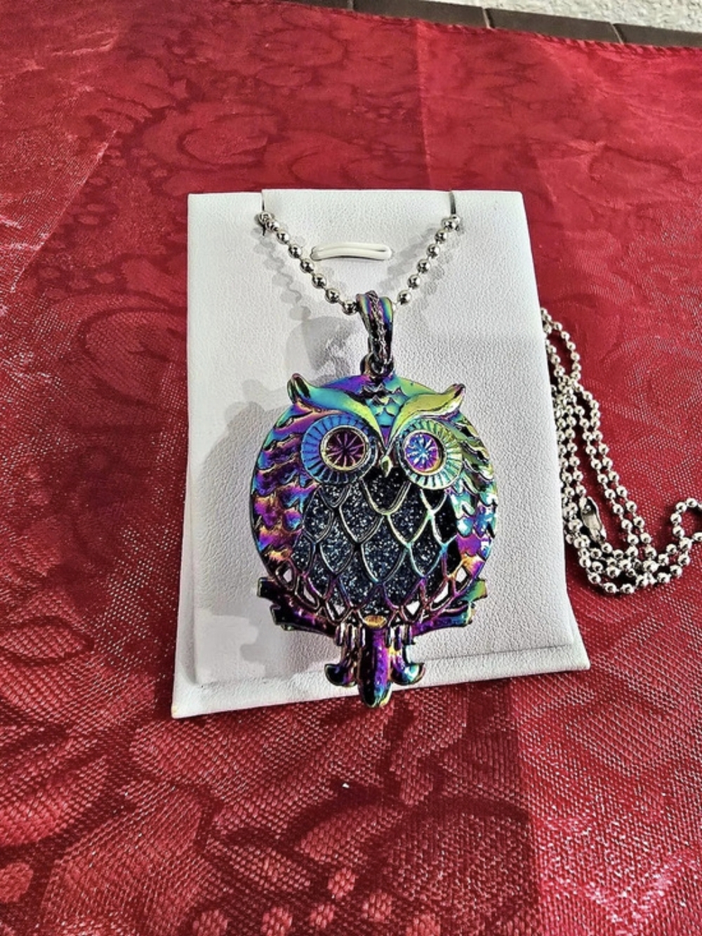Owl Rainbow Aromatherapy Essential Oil Diffuser Locket Necklace